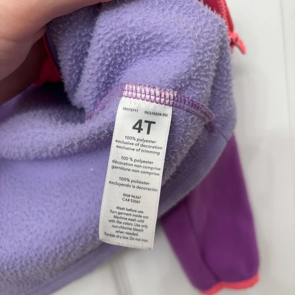 Purple Colorblock Fleece Jacket | OshKosh 4T